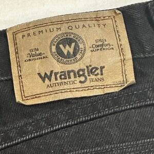 Wrangler Jeans Men Black Straight Leg Denim Pants Size 38x34 Work Cowboy